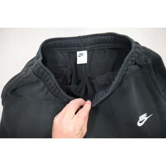 Nike Jogger Sweat Pants Tapered Cotton Blend Black W/Pockets Mens Sz Medium - Picture 7 of 9